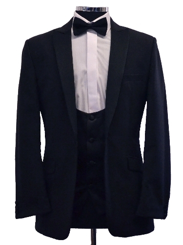 Slimfit Black Dinner Suit with Scoop Waistcoat